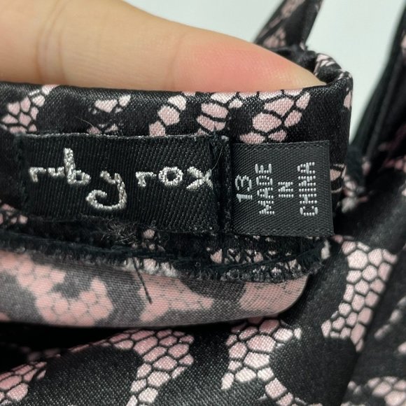 Ruby Rox Y2K Goth Punk black pink lace satin dress - Picture 2 of 14